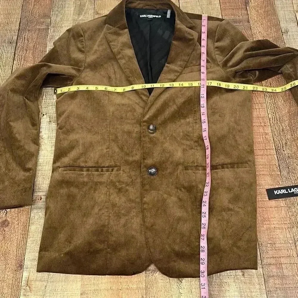 NWT Karl Lagerfeld Paris Brown Corduroy Two Button Blazer Jacket Men’s Medium